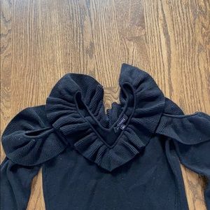 Intermix black size m cold shoulder ruffle sweater